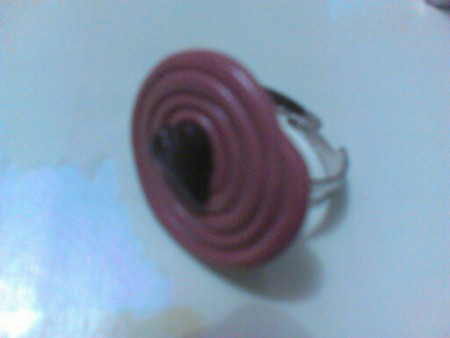 Bague réglisse coeur caramel