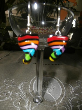 Boucles d'oreilles multicolores